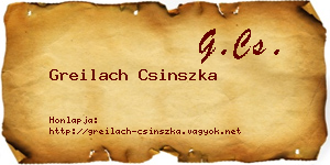 Greilach Csinszka névjegykártya